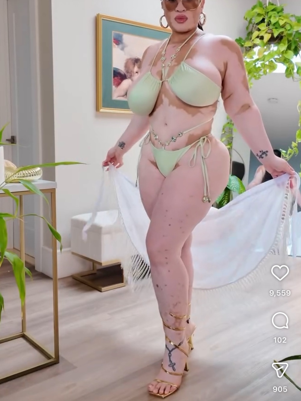 Sage Green String Bikini Set